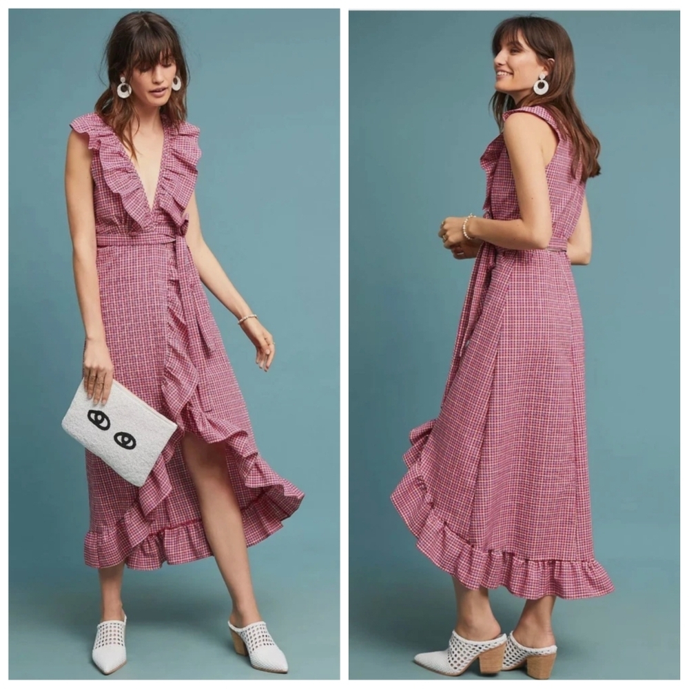 MISA Los Angeles Stella dress in gingham Plaid Medium - Picture 2 of 15